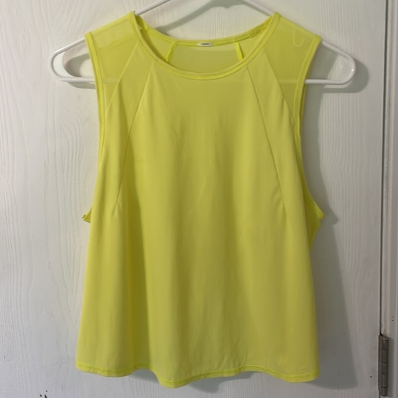 Lululemon NWOT All Yours Crop Tank Top Electric Lemon Size 10 - Picture 4 of 6